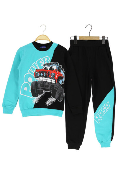 CRASSİ Boy's Tracksuit Set Printed Fleece-Lined Winter