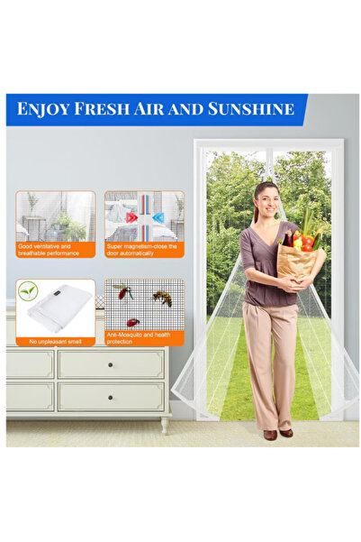 OEM MYCARBON Magnetic Net, 100x210 cm, Fiberglass, Automatic Closure with Strong Magnets, White