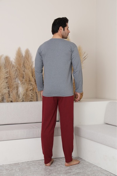 Sude HOMEWEAR Men's Long Sleeve Pajama Set