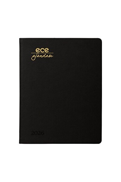 Ece AJANDASI ALAÇATI 2026 Siyah - Haftalık 110gr. İthal Kağıt Lastikli 18,5x23,5