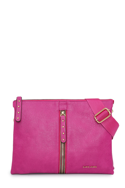 David Jones Crossbody Bag with Flap and Zipper Detail Dj245-2