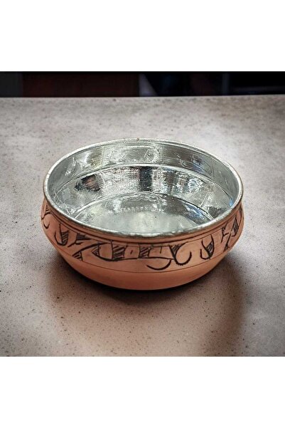 Bakır Center Copper Snack Bowl & Copper Breakfast Bowl with Carved Workmanship 10 cm Copper Snack Bowl, Copper Sauce Bowl, Copper Plate