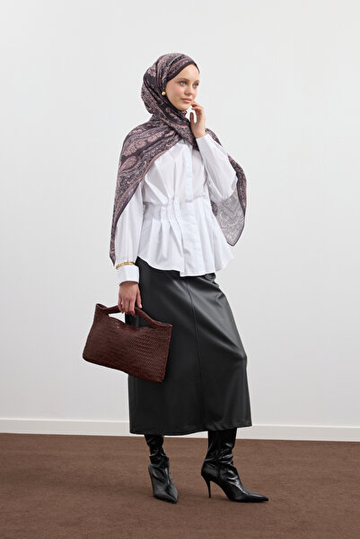 Qef Cotton Shawl Flow Plum Plum