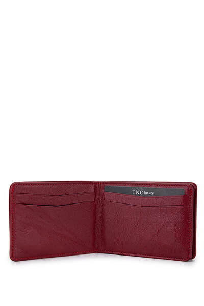 Tamer Tanca Men's Genuine Leather Claret Red Wallet Wallet