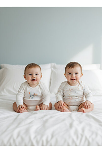 Kidaxi Printed Baby Boy 2-Piece Bodysuit Set (3-6, 6-9, 9-12, 18-24 Months)