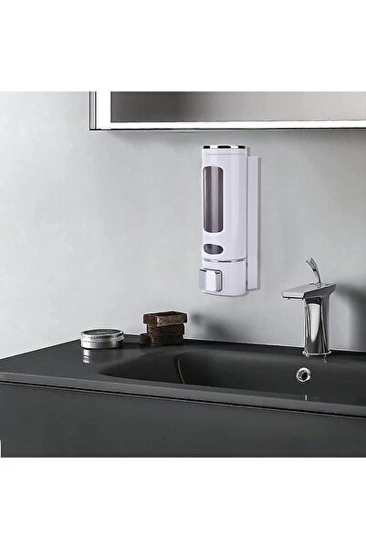 ALBBEK Επιτοίχιος Χειροκίνητος Διανομέας Σαπουνιού Υγρό Σαπουνάκι Νιπτήρας Σαπουνάκι Χεριών Λευκό Χρώμα 2 Τεμάχια A-52