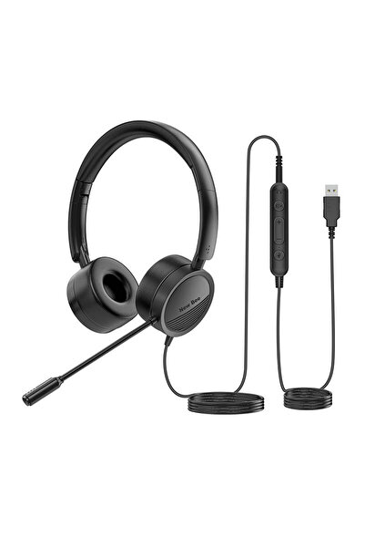 New Bee Căști cu fir NB-H360 cu microfon (negru)