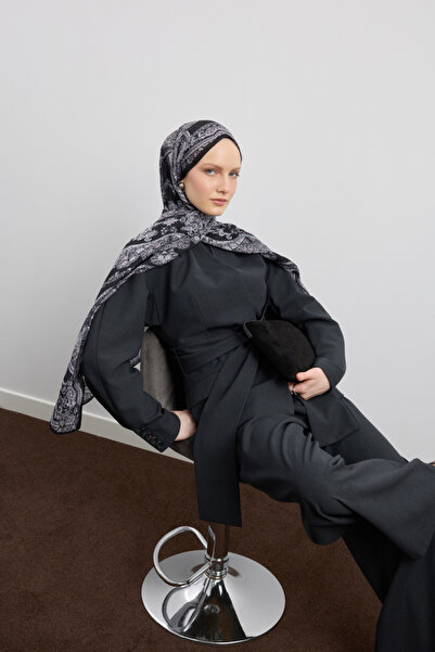 Qef Cotton Shawl Flow Black