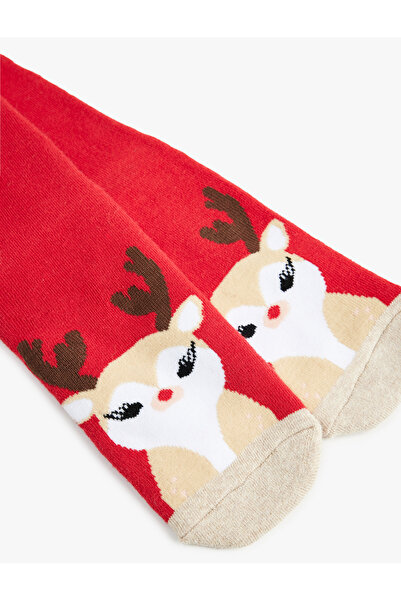 Koton Cotton Christmas Themed Towel Socks