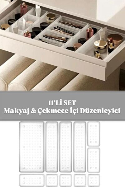 Bayev Bade 4 Size 11-Piece Multi-Purpose Drawer Organizer - Jewelry Makeup Organizer Closet Organizer
