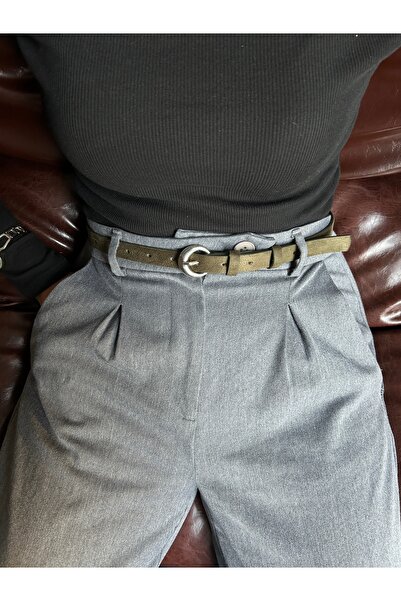 LİA KEMER Stance, cu model rotund, pentru femei, cu cataramă argintie, din pi...