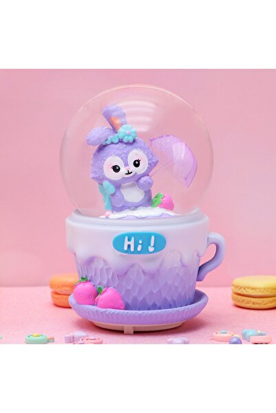 nesever store Tavşan Orta Boy Kar Küresi Işıklı, Müzikli, Püskürtmeli, Mor, 1...