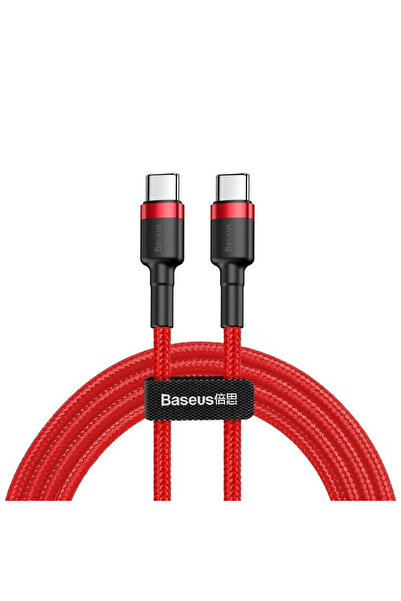 Baseus USB-C la USB-C PD Cafule PD 2.0 QC 3.0 60W 2m cablu (roșu)