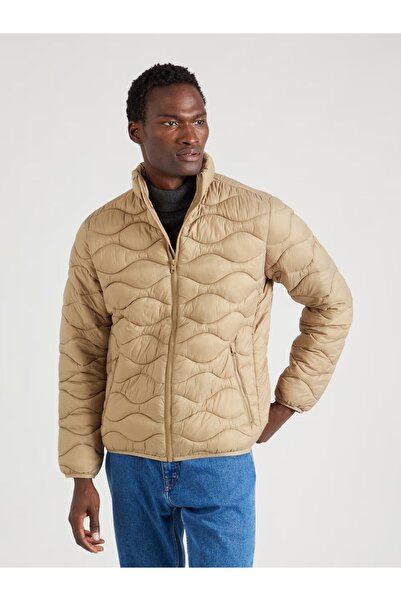 Jack & Jones Jachetă matlasată ușoară pentru bărbați – Palton bej, croială regulată, hidrofug, de tranziție, pentru primăvară și toamnă