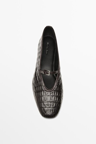 Massimo Dutti Yumuşak timsah derisi babet