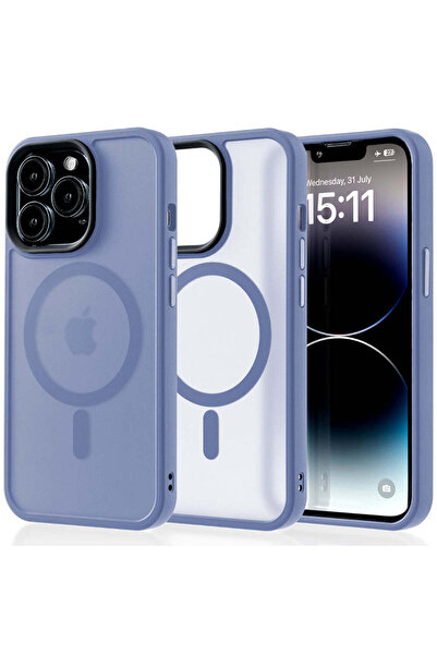 Casey Studios Husa Magsafe iPhone 14 Pro, Incarcare Wireless, Margini Ridicate, Slim, de Protectie, Light Blue