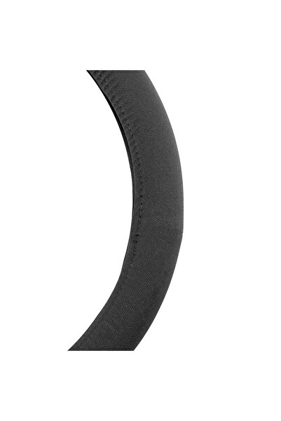 AMIO Black Canvas Steering Wheel Cover, (37-39cm)
