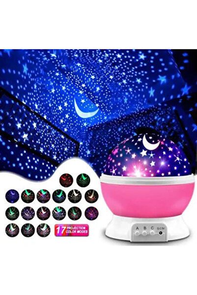 OEK NEI STORE Rotating projector with star and moon projection Pink
