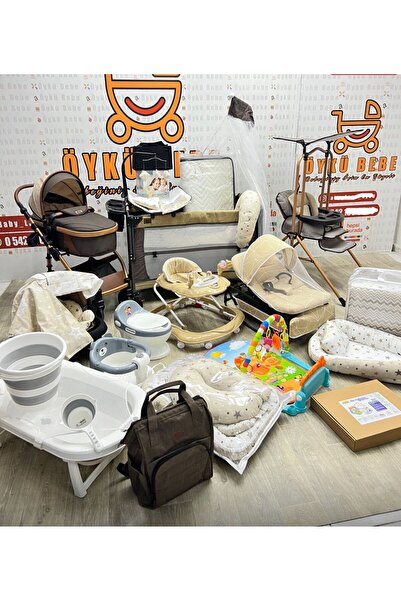 ÖYKÜ BEBEK DUNYASI 37 Parça Gold Pluss Yeni Doğan Bebek Çeyiz Seti Full Set B...
