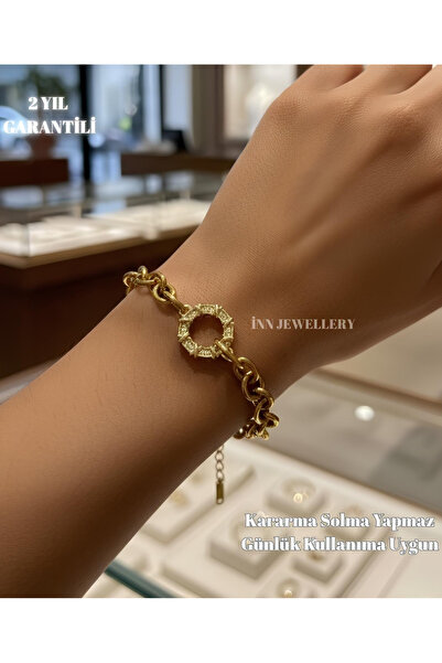 İNN JEWELLERY 316L Steel Bracelet Tarnish-Free Antiallergic X-Shaped (2 Years Importer Warranty)