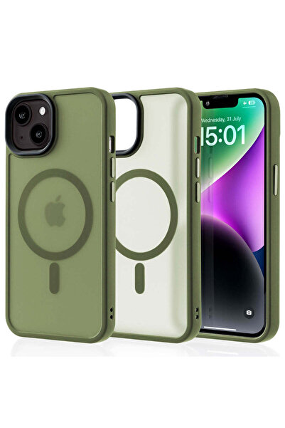 Casey Studios Husa Magsafe iPhone 14, Incarcare Wireless, Margini Ridicate, Slim, de Protectie, Green