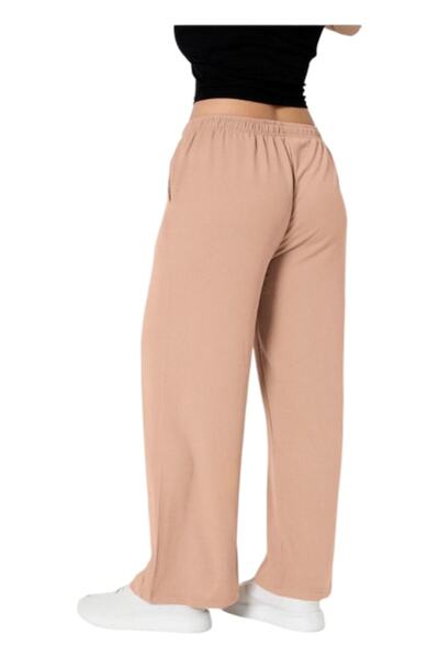 pamuklu StarFashion - Women's slim pants, straight cut, with pockets, light and comfortable, beige, S