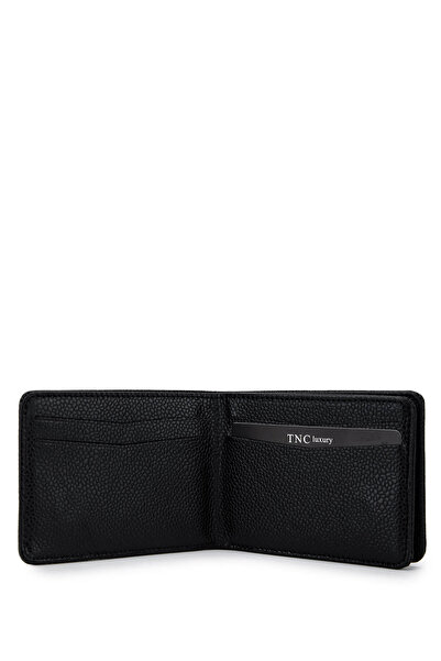 Tamer Tanca Men's Genuine Leather Black Caviar Wallet Wallet
