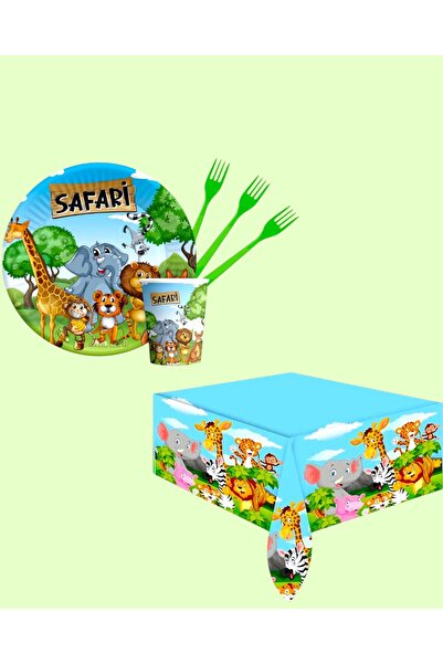 Evabrite Safari 32-Person Birthday Party Set - Safari Concept Birthday Decoration