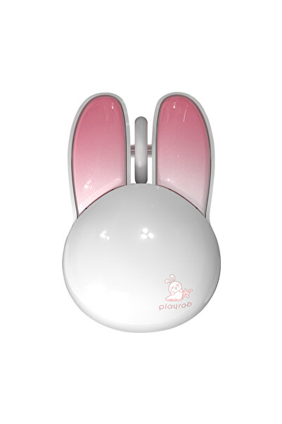Mofii Γυαλιστερό ασύρματο ποντίκι Rabbit M6DM + Bluetooth (λευκό-ροζ)