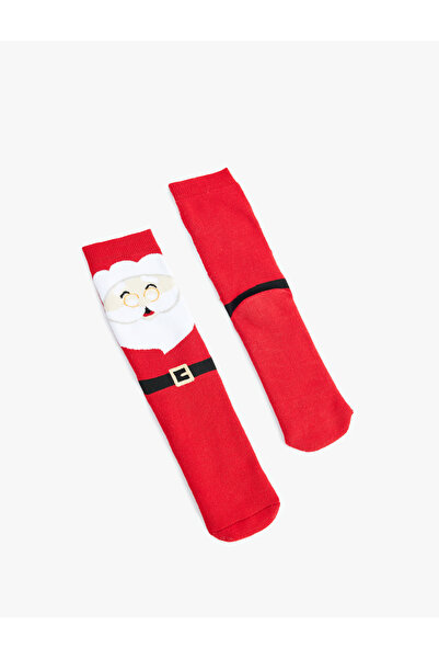 Koton Santa Claus Printed Cotton Thick Socks