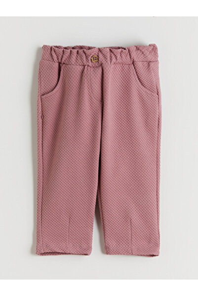 LC Waikiki Pink Baby Girl Sweatpants with Elastic Waist