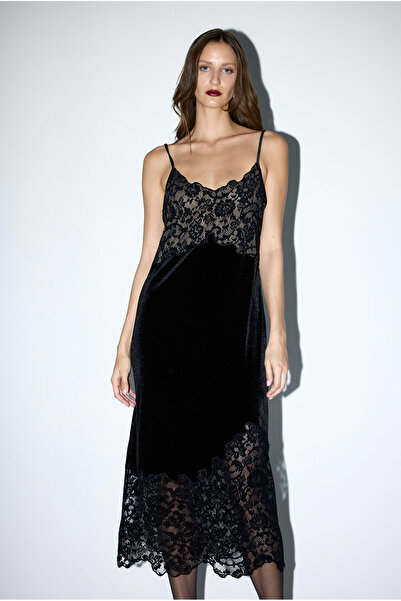 adL Mert Aslan Kadife Slip Elbise