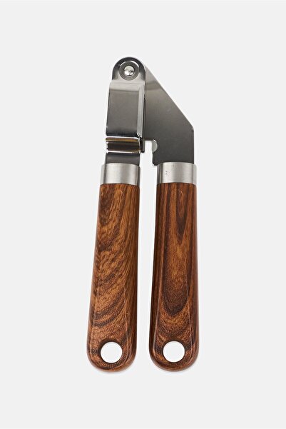 Mario Lopez Wood Finish Garlic Press, Brown