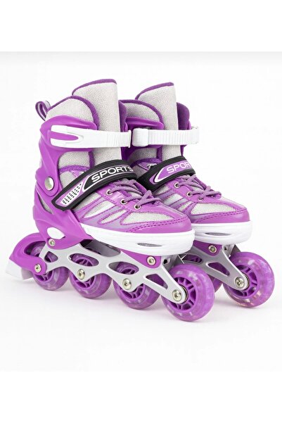 CEZVE HOME Double Row Light-Up Silicone Wheel Adjustable Roller Skates – Aluminum Body, Set with Bag