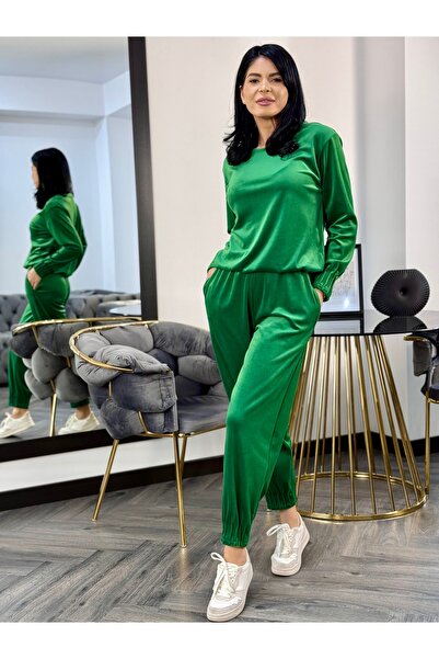 RAMONA BADESCU EXCLUSIVE Trening din catifea fină cu bluza lejeră și pantalon...