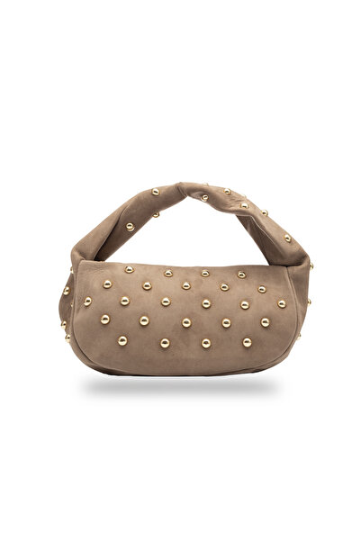 TORO NERO Geantă de damă din piele taupe Naty