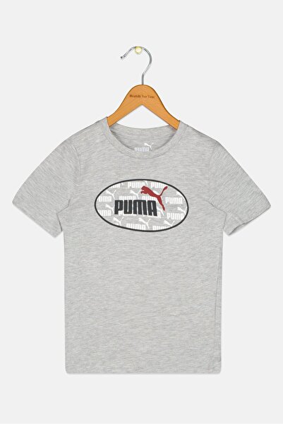 Puma Kids Boy Sportswear Fit Short Sleeve Outdoor T-Shirt, Grey