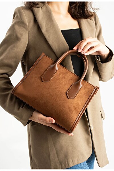 Çanta Trend Women's Tan Suede Hand and Shoulder Bag