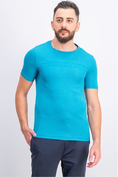 Under Armour Men Sportswear Fit Seamless Strength Training T-shirt, Cyan