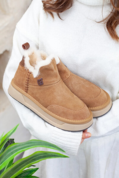 Adım Adım Women's Genuine Leather Cold-Proof Daily Boots with Miffy Inside