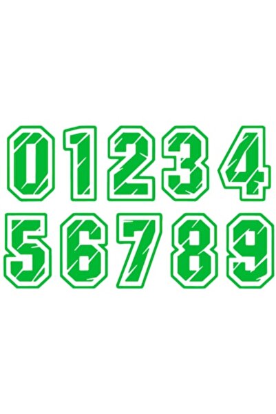 Oracal Set 10 Stickere 0-9, Numbers ATV Moto, 30x18cm, verde