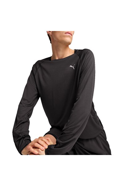 Puma Run Velocity Ls Tee (Poly) Men's Black Running T-Shirt