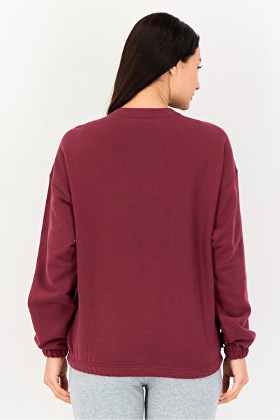 Puma Women Oversized Fit Long Sleeve Outdoor Sweatshirts, Maroon