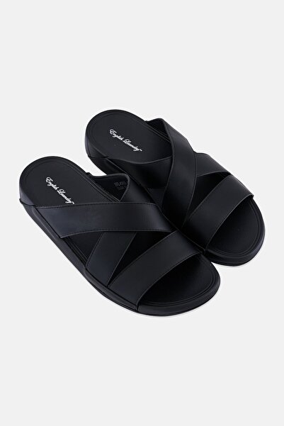 English Laundry Men Slip On Arabic Sandals, Black