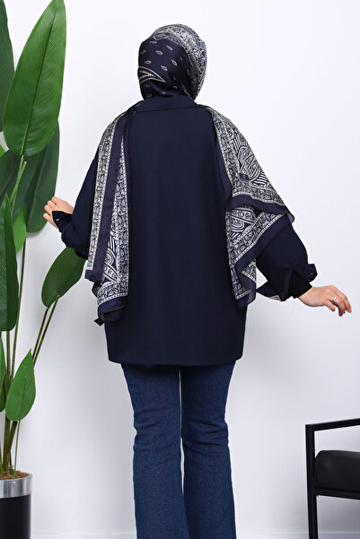 İmajButik Μπουφάν Gabardine με φερμουάρ και λεπτομέρεια τσέπης σε μπλε ναυτικό χρώμα