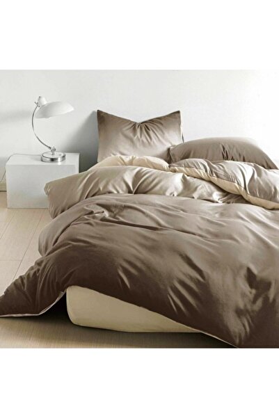 CumparaMisim Double bed linen with elastic satin cotton, Brown, gradient