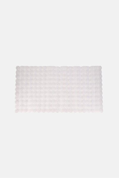 Kensie Rectangle Floral Tub Mat, Whte