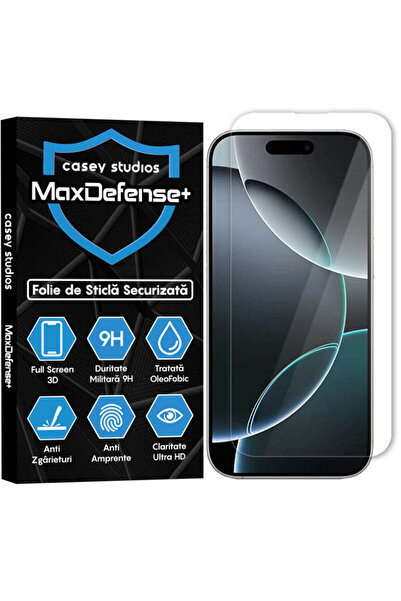 Casey Studios Folie Sticla iPhone 16 Pro, Full Cover 3D, Ultra HD, Anti Zgari...