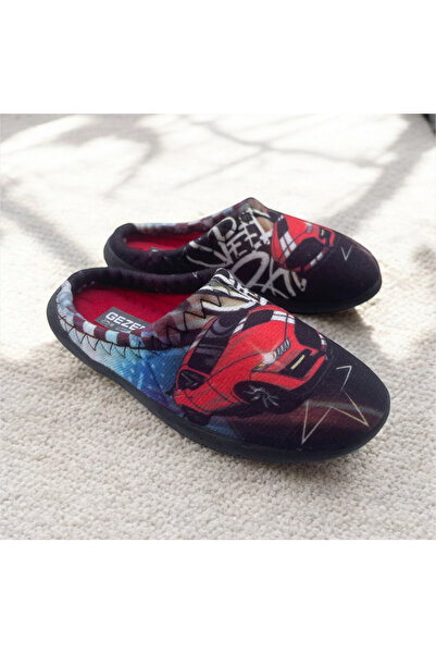 GEZER Car Patterned Winter Boys' Home Slippers. Car Winter Nursery Slippers