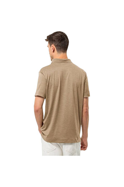 Jack Wolfskin Ανδρικό μπλουζάκι πόλο σε μπεζ χρώμα της Travel